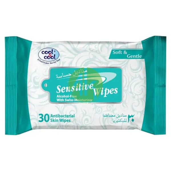 Cool and Cool Sensitive 30-Wipes Green