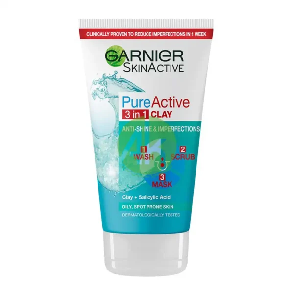 Garnier Pure Active 3-in-1 Wash/Scrub/Mask 150ML