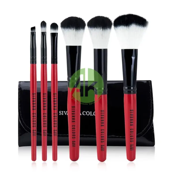 Sivanna Makeup Brush Pouch Black 6 Pieces