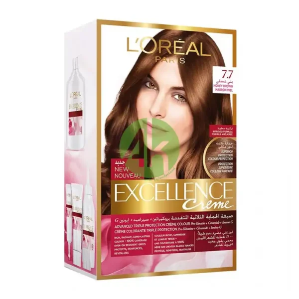 Loreal Excellence Creme Hair Color 7.7 Honey Brown