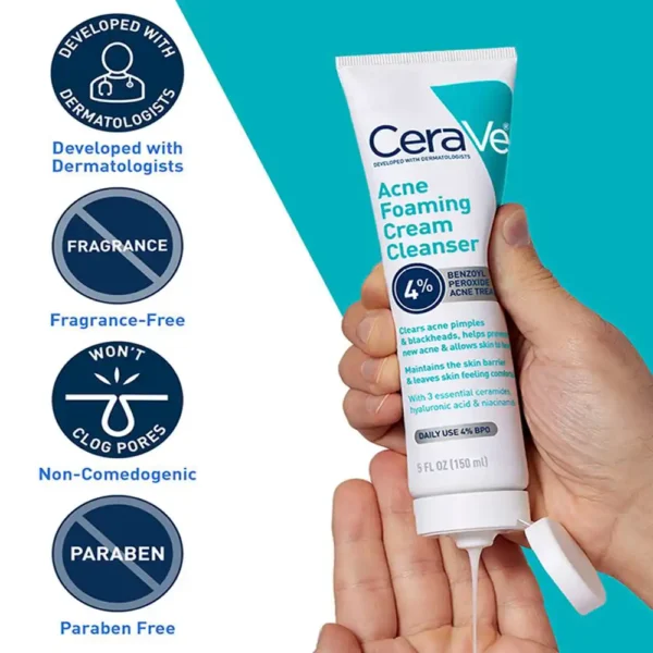 CeraVe Acne Foaming Cream Cleanser 4% 150ML