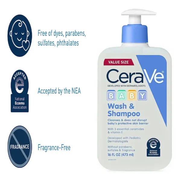 Cerave Baby Wash and Shampoo 473ML