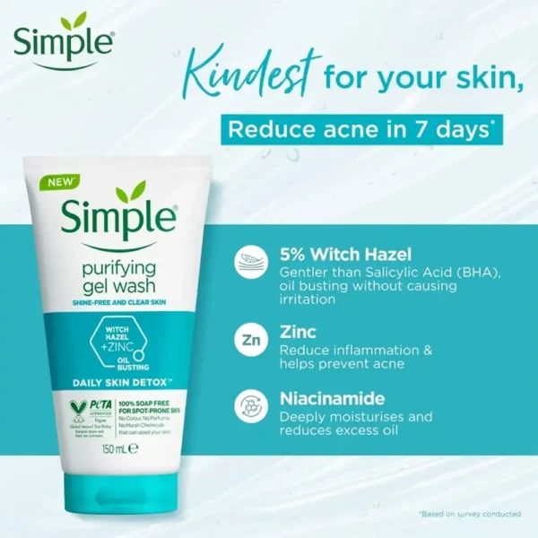 Simple Daily Skin Detox Purifying Facial Wash 150ML