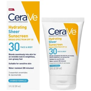 CeraVe Hydrating Sheer Sunscreen SPF30 89ml