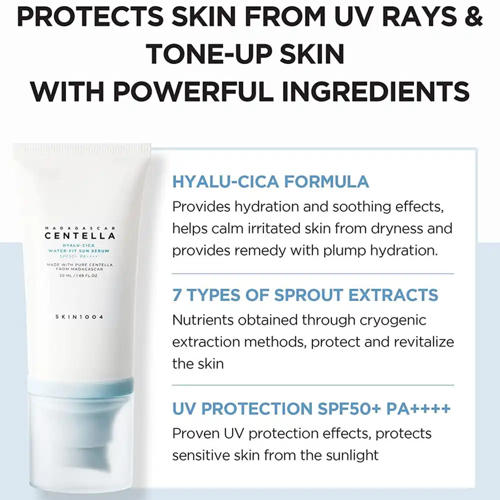 SKIN1004 Madagascar Centella - Hyalu-Cica Water-Fit Sun Serum SPF50+ PA++++ - 50ml - Image 3