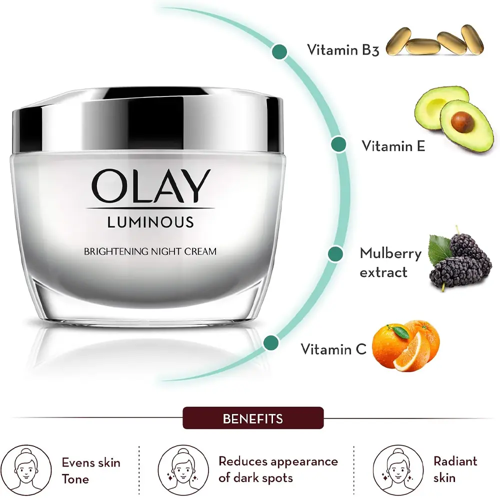 Olay Luminous Brightening Night Cream 50ml - Image 3