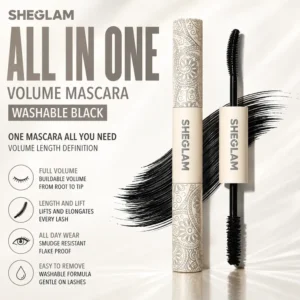 Sheglam – All In One Volume & Length Mascara-Washable Black – 2ml